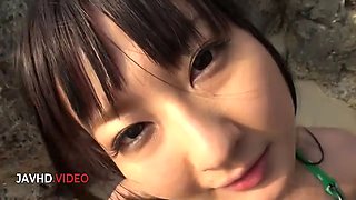 Megumi Haruka Gives Amateur Blowjob Outdoors While Biting Balls and Sucking Dick