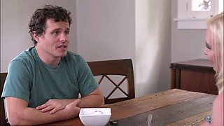 Sexy blonde teen blowjob and gangbanged then creampied