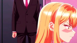 Anime college babe gets panties pulled by strict teacher