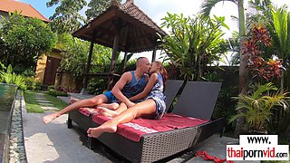 Amateur Sex Thai teenager shagging a BWC outdoor