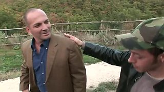 Sexy Redhead MILF with Big Tits Sucks and Swallows a Huge Italian Cock