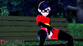 Violet Parr from The Incredibles giving head in the park (animated hentai @ PTRN)