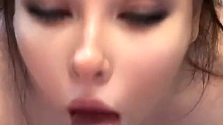 Wet Slobbery Fuck in the Mouth, Drool and Milk Flow Down Onto the Chest! Cum on Face