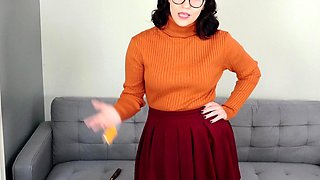 Cute curly brunette solo webcam masturbation