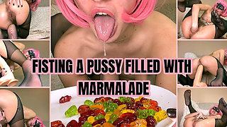 Fisting a Pussy Filled with Marmalade