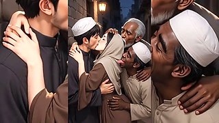 Hijabi Muslim Babes Degraded & Ravaged by Ugly Fat Dirty Old Men \u2013 Squeezed, Kissed, Fucked Hard Part 2