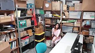 Ryan Mclane fucks the bald pussy of Kat Arina in the office