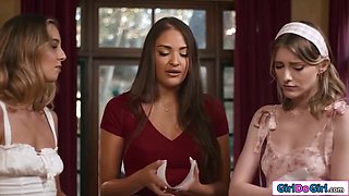 First Time Lesbian Sex With My New Gfs With Melody Marks, Gizelle Blanco And Millie Morgan