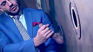 Classy Hunk Sucks A Gloryhole Cock Before Being Hammered