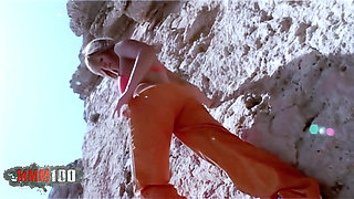 Jenny One: Busty Spanish Jenny One Striptease in Nature