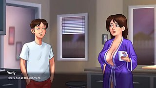 Debbie's All Sex Scenes - Summertime Saga Part 5 Hentai - Big Tits MILF Blowjob & Cowgirl Fuck