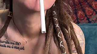 Smoking MILF Masturbating Wearing Black Panties