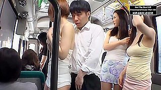 Hot Japanese Babes On The Bus