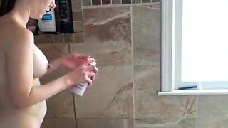 My Stepmom shaving and soaping (spy cam in shower)