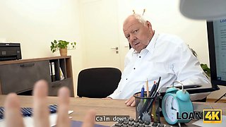 Loan4k. small whore mina k is doing grubby things in the office to get the loan