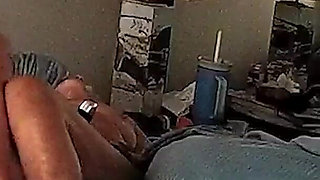 Auntie Ann Plays with Pussy While Giving Footjob
