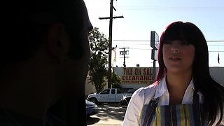 Brunette teen waitress fuck hard