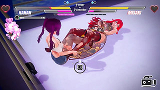 Lesbian Battle BDSM Hentai Game Ep.1 Readhead Lesbian Scissoring and Squirting Fight!