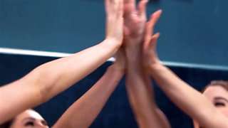 Girlsway - heartbroken teenager sucks cougar Cherie Deville's Big Breasts! hard fingering & tribbing