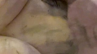 Amateur young brunette enjoys dildo on solo masturbation