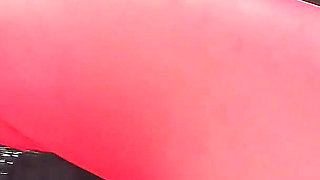 No Panty in Red Pantyhose