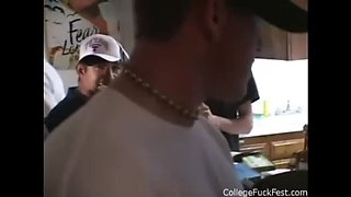 Hot Blonde Babe Gets Fucked Hard at Wild Party - Deep Throat & Cum Swallow