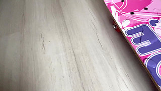 Peeing on My Skateboard and Showing the Puddle up Close