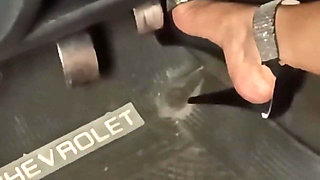 I'm Pumping the Pedals While My Neighbor Helps Me Repair the Car and to Pay Him I Suck His Cock