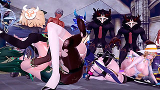 Genshin Impact - Team Sex Battle - Nod-krai Vs Fontaine - 3D Hentai Animations
