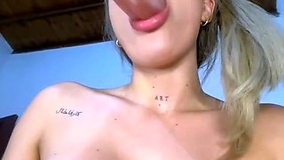 Big boobs camgirl rides her toy on webcam