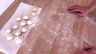 My stepsister was hungry and I made her dumplings and fucked her