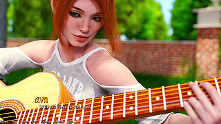 Being a Dik - Going to the Next Step with Cheating Busty Red Head While Learning Her How to Finger Play the Guitar