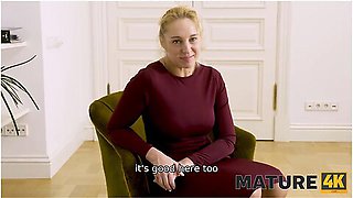 Admirable Twosome Of Guy And His Mature Maid By The Fireplace