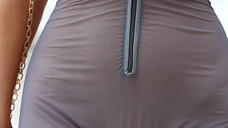 Amateur young brunette enjoys dildo on solo masturbation