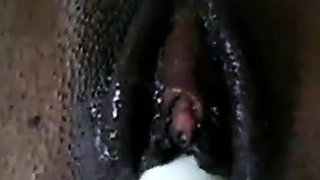 Black girl's juicy pussy on webcam