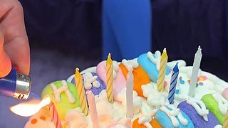 Redheaded Latina's Birthday Blowbang with Colten & Archer in HD Pov