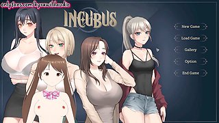 Sex game gameplay, visual hentai, tanned