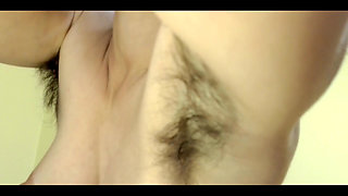 Fuck Hairy Armpits with Big Dildo