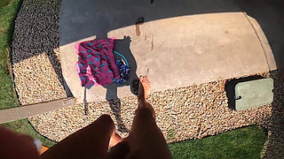 Milking MILF Pissing and Pool Sex Outside