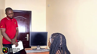 Office Blowjob Under the Desk- You Must Fuck Me Before I Employ You
