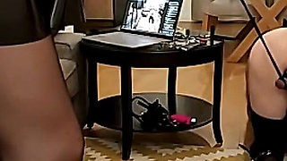 Latex Domination: Foot Nylon Worship, Humiliation of His Tiny Cock, Whippings - Mistress Julia