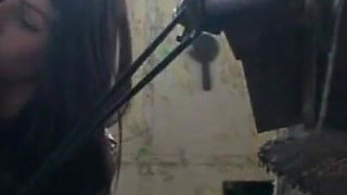 Humiliating threesome with masked muscle cock