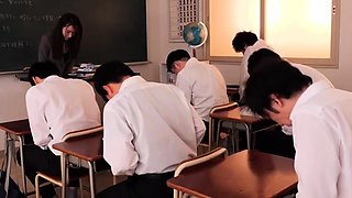 Asian amateur in maid uniform
