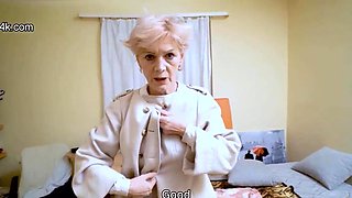 Old blonde stuffed to the gills in the hottest POV vid