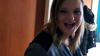 Woman next door having private sex in nylons