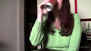 Cute curly brunette solo webcam masturbation