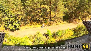 Hunt4k. beauty with Natural Tits cheated in public