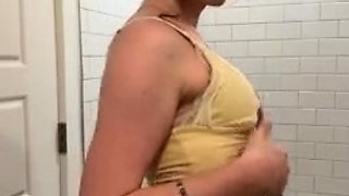 Bambi Snow Standing Solo Anal Fingering In The Bathroom