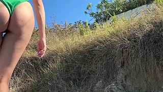 Naughty Girl on the Beach. What Do You Think Will Happen Next?
