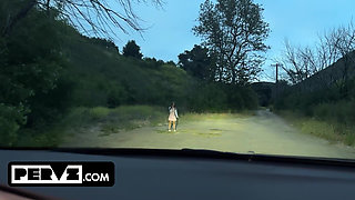 Stranded Scarlett Page Gets Rescued and Repays Her Savior with Her Tight Pussy